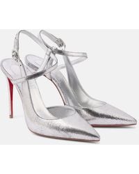 Christian Louboutin - Jenlove Metallic Leather Slingback Pumps 100 - Lyst