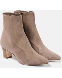 Manolo Blahnik - Ankle Boots Myconia 50 Aus Veloursleder - Lyst