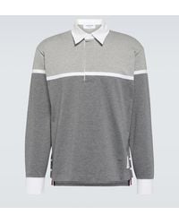 Thom Browne - 4-bar Striped Cotton Polo Shirt - Lyst