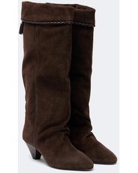 Isabel Marant - Elita Draped Suede Knee-High Boots - Lyst