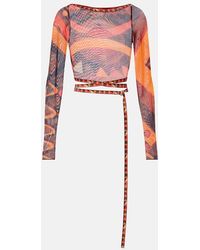 PUCCI - Vivara Tulle Crop Top - Lyst
