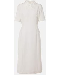 Oscar de la Renta - Midikleid Aus Einem Wollgemisch Mit Spitze - Lyst