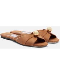 Jimmy Choo - Pantoletten Siva Aus Veloursleder - Lyst