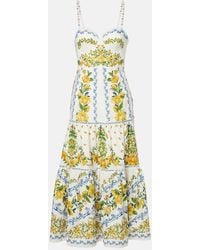 FARM Rio - Printed Cotton Midi Dress - Lyst