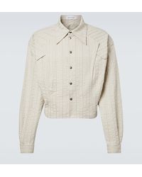 Kiko Kostadinov - Kraner Striped Cropped Cotton Shirt - Lyst