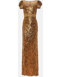 Jenny Packham - Sungem Sequined Gown - Lyst