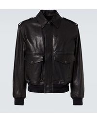 Burberry - Bomberjacke Aus Leder - Lyst