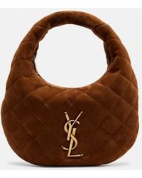 Saint Laurent - Icarino Mini Quilted Suede Tote Bag - Lyst