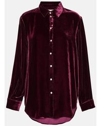 Asceno - Pyjama-Hemd London aus Samt - Lyst