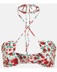 Magda Butrym - Floral-Printed Halterneck Bikini Top - Lyst
