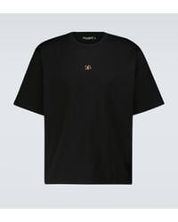 Dolce & Gabbana - Logo Plaque Cotton T-shirt - Lyst