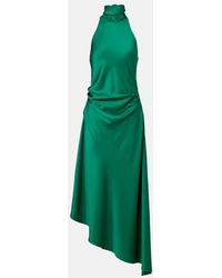Jonathan Simkhai - Monica Asymmetric Satin Midi Dress - Lyst