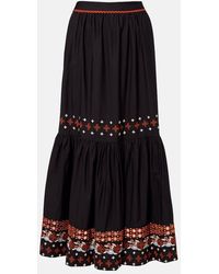 FARM Rio - Bestickter Maxirock Aus Baumwolle - Lyst