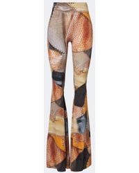 Roberto Cavalli - Trompe L'Oil Flared Pants - Lyst