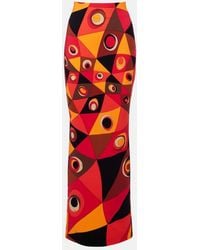 PUCCI - Occhi Jersey Maxi Skirt - Lyst