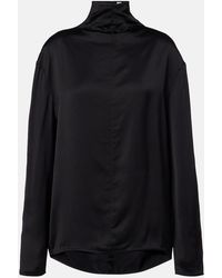 TOTEME - Turtleneck Satin Top - Lyst