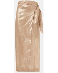 Brunello Cucinelli - Coated Cotton Wrap Skirt - Lyst