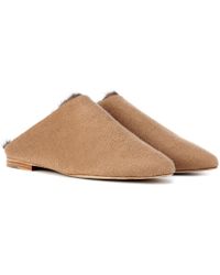 Max Mara Pensile Mink Fur-trimmed Slippers - Natural