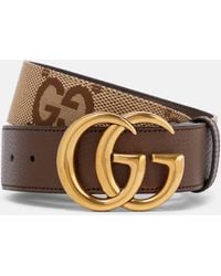 Gucci - Jumbo GG Marmont GG Canvas & Leather Belt - Lyst
