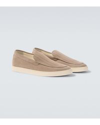 Brunello Cucinelli - Chevron Suede Slip-On Shoes - Lyst