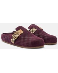 Burberry - Urchin Suede Clogs - Lyst