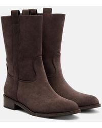 Aquazzura - Cavaliere Suede Ankle Boots - Lyst