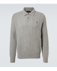 Polo Ralph Lauren - Cable-Knit Wool And Cashmere Polo Sweater - Lyst