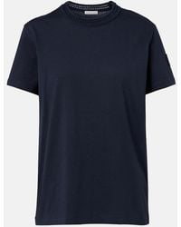 Moncler - Crochet-Trimmed Cotton Jersey T-Shirt - Lyst