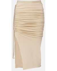 Rick Owens - Drkshdw Edfu Cotton Jersey Midi Skirt - Lyst