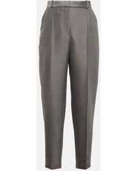 Totême - Mid-rise Straight Cotton And Wool-blend Pants - Lyst