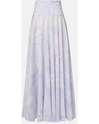PUCCI - Falda Larga Orchidee De Algodon - Lyst