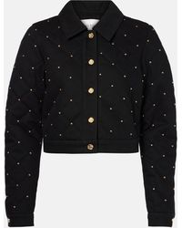 Nina Ricci - Embellished Cropped Denim Jacket - Lyst