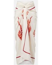 Agua Bendita - Lavanda Printed Cotton And Silk Beach Cover-Up - Lyst