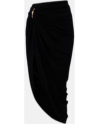 Sportmax - Draped Asymmetric Crepe Midi Skirt - Lyst