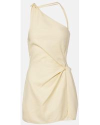 SIR. - Gathered Halterneck Linen Minidress - Lyst