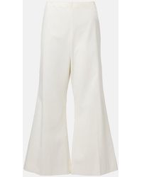 KHAITE - Walter Cotton And Silk Flared Pants - Lyst