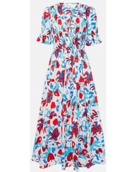 Diane von Furstenberg - Robe Longue Avery En Coton Melange - Lyst