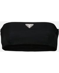 Prada - Re-nylon Logo-plaque Bandeau Top - Lyst
