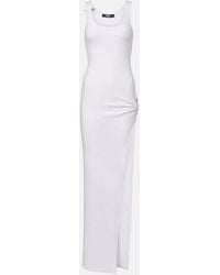 Versace - Safety Pin Draped Cotton-Blend Maxi Dress - Lyst