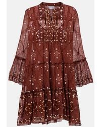 Juliet Dunn - Sequined Cotton Minidress - Lyst