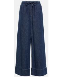 Valentino - High-Rise Wide-Leg Jeans aus Chambray - Lyst