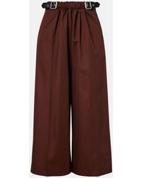 Loewe - High-Rise Cotton And Silk Culottes - Lyst
