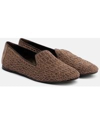 Brunello Cucinelli - Embellished Suede Loafers - Lyst