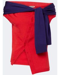 JW Anderson - Layered Off-Shoulder Wool Top - Lyst
