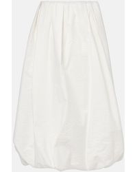 Brunello Cucinelli - Cotton-Blend Midi Skirt - Lyst