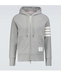 Thom Browne - Zipped 4-Bar Hooded Sweatshirt - Lyst