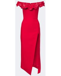 David Koma - Off-Shoulder Wool-Blend Bustier Dress - Lyst