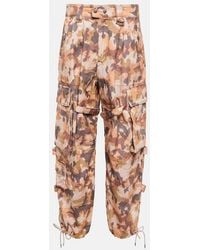 Isabel Marant - Helore Printed Cotton Cargo Pants - Lyst
