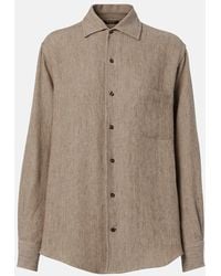 Loro Piana - Andre Chevron Linen Crepe Shirt - Lyst
