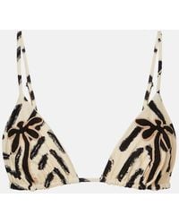 Johanna Ortiz - Embroidered Printed Bikini Top - Lyst